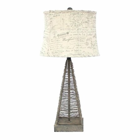 HAZ Industrial Metal Table Lamp with Gentle Linen Shade HA3706323